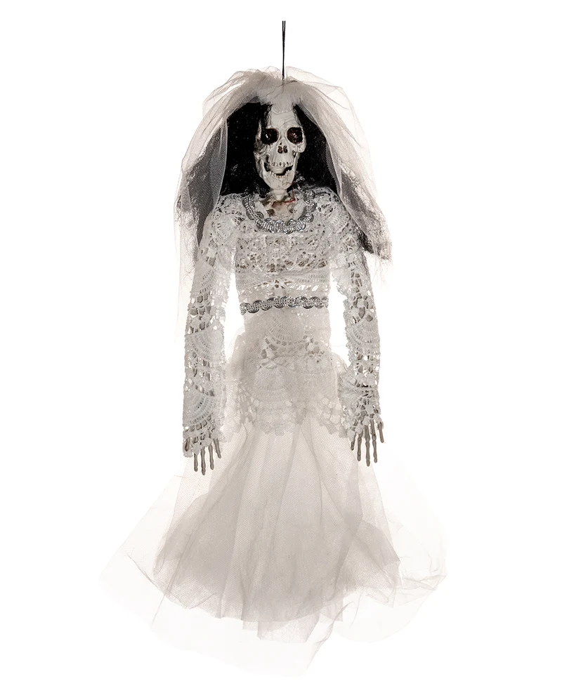 Skelettbraut im Hochzeitskleid Hängefigur 40cm