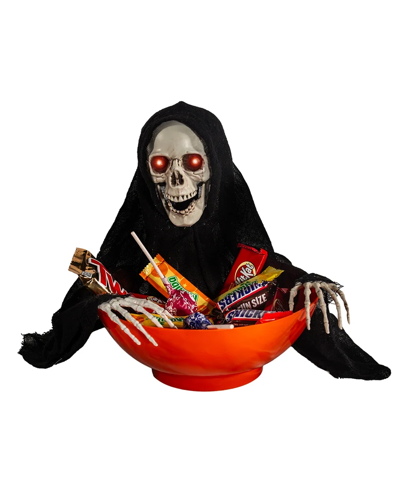 Spooky Bonbonschüssel mit angreifendem Grim Reaper