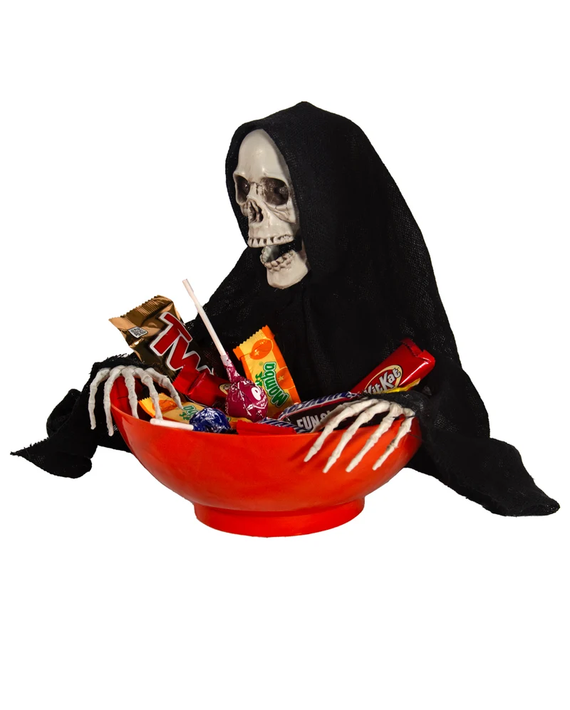 Spooky Bonbonschüssel mit angreifendem Grim Reaper