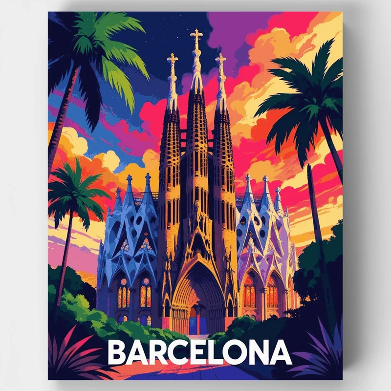 Barcelona Sagrada Familia - Paint by Numbers Kit