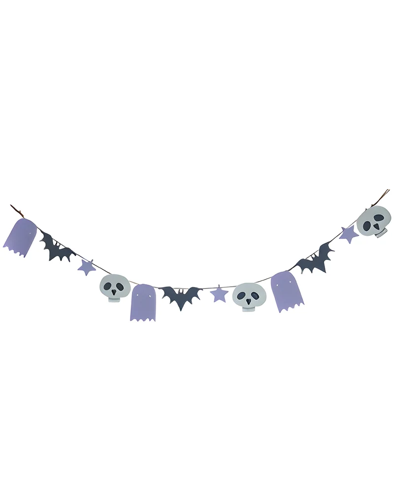Pastell Halloween Motiv Girlande aus Holz 110cm
