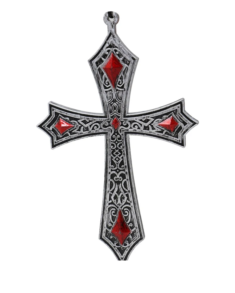 Silbernes Gothic Kreuz Kostümkette