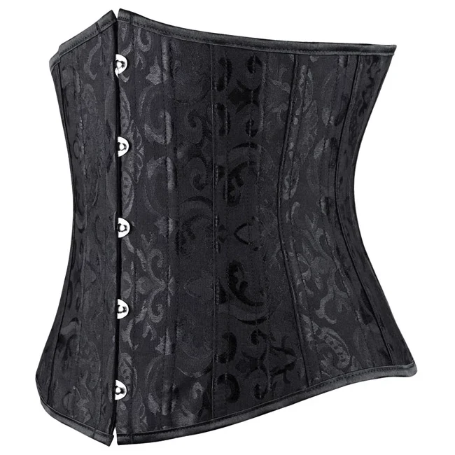 Damen Double Heavy Spiral Steel ohne Knochen Unterbrust Taille Cincher Korsett