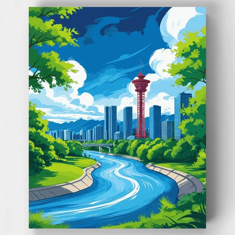 Calgary Cityscape - Paint by Numbers Kit