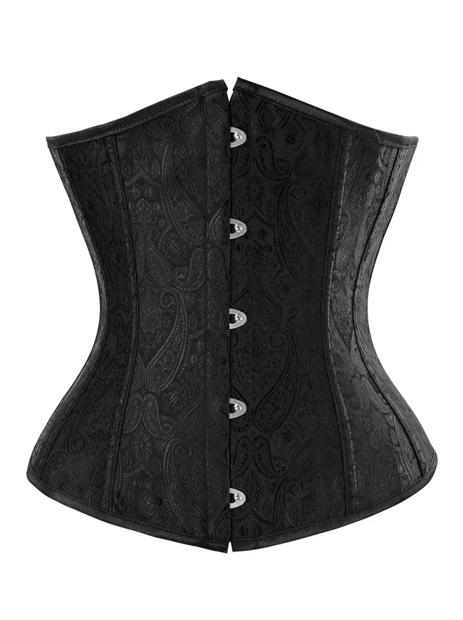 Damen Steampunk Retro Brocade ohne Knochen Unterbrust Taille Training Korsett