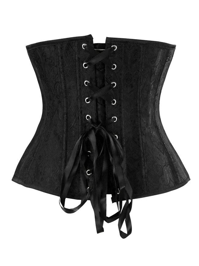 Damen Steampunk Retro Brocade ohne Knochen Unterbrust Taille Training Korsett