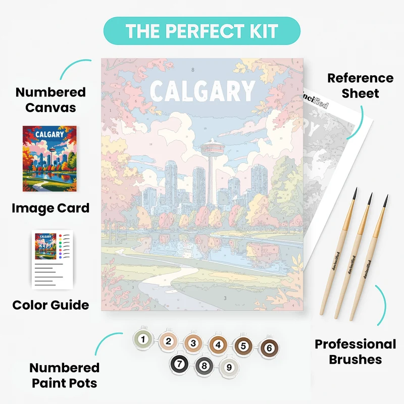 Calgary Autumn Park Skyline - Paint by Numbers Kit
