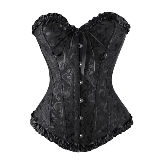 Frauen Burlesque Brokat Hochzeit Braut Tanz Bustier Korsett