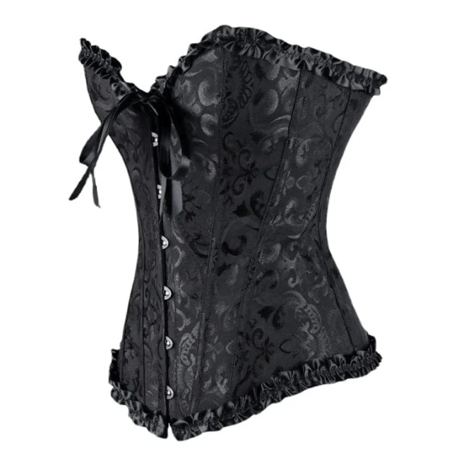 Frauen Burlesque Brokat Hochzeit Braut Tanz Bustier Korsett