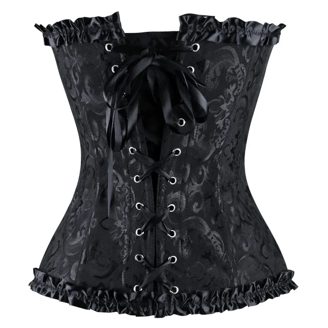 Frauen Burlesque Brokat Hochzeit Braut Tanz Bustier Korsett