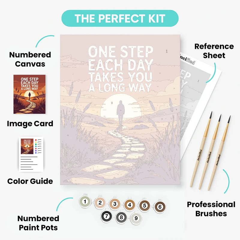 One Step Each Day Takes You A Long Way - Paint by Numbers Kit