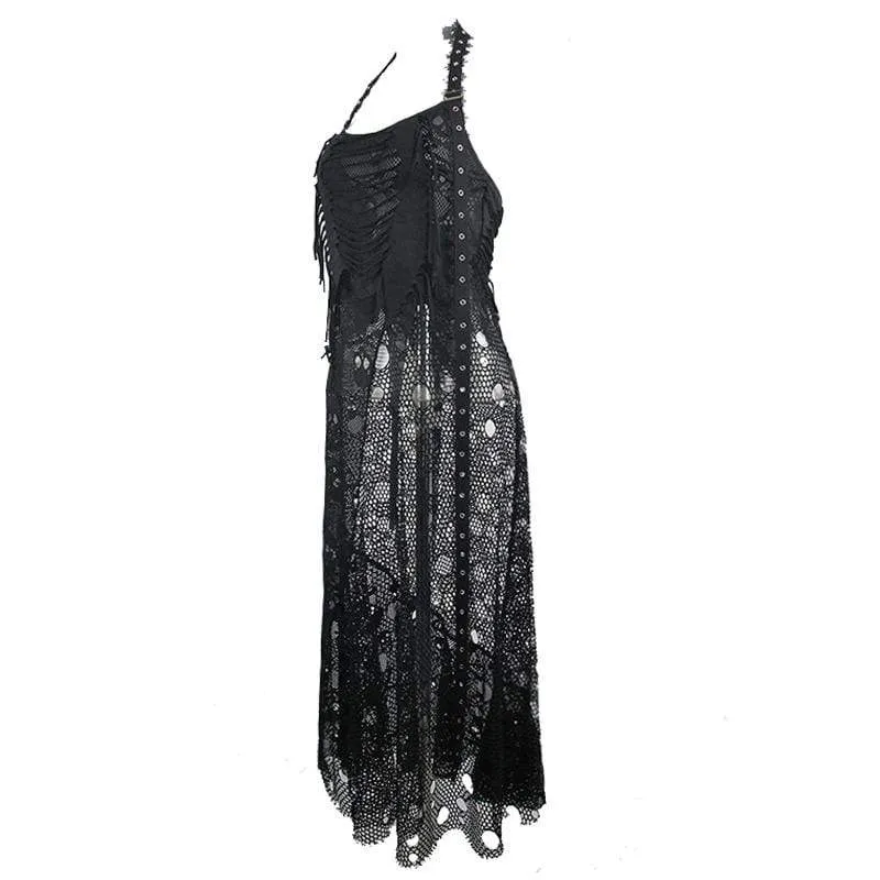 Frauen Grunge Net Over Skirt
