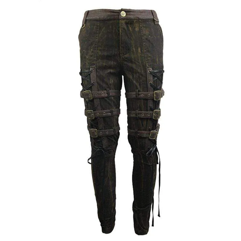Herren Punk Style Mid Rise Jeans