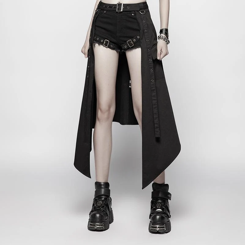 Frauen Punk abnehmbarer Überrock