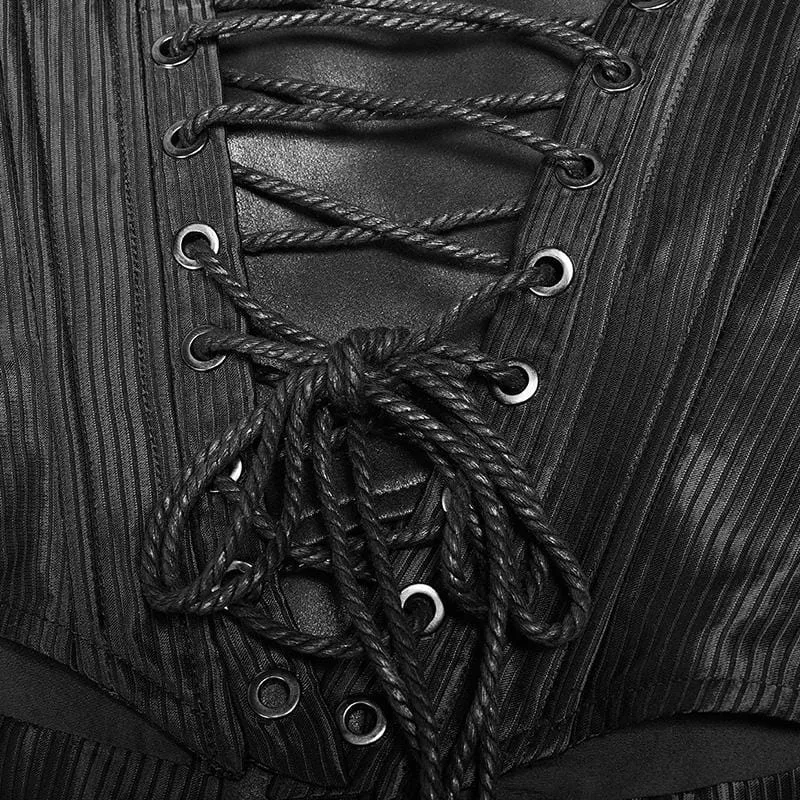 Damen Punk Kunstleder Neckholder Front Zipper Vollbrust Korsetts