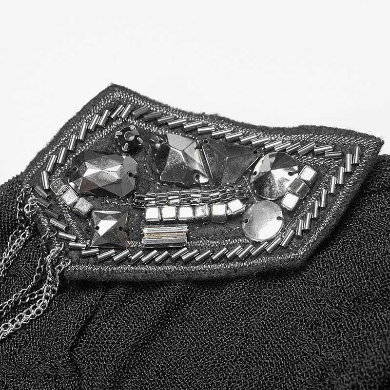 Frauen Punk Cropped Hight Kragen T-Shirt