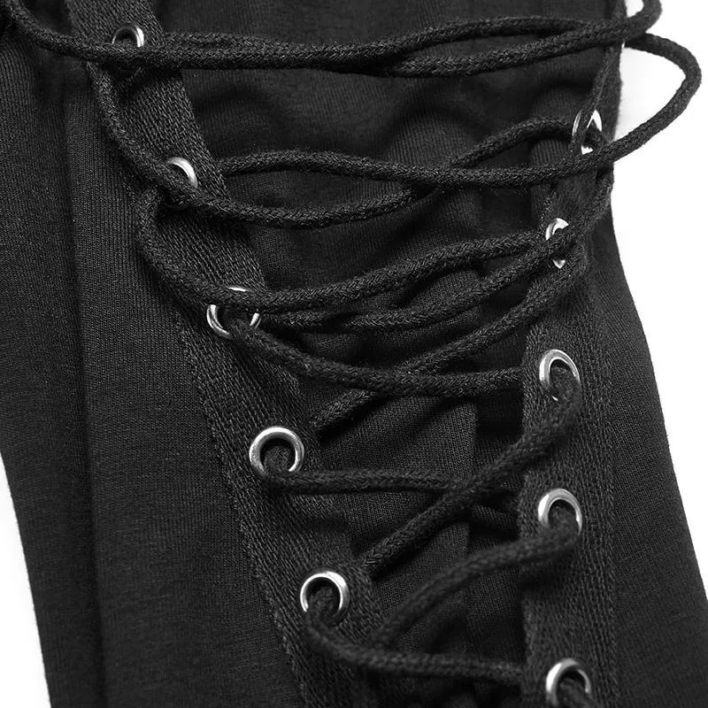 Frauen Punk Ripped Hooded T-Shirt