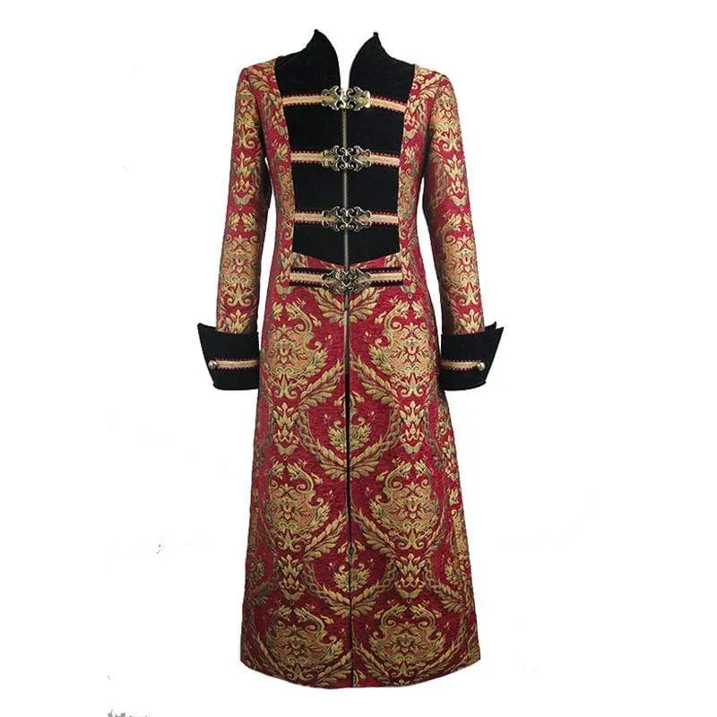 Herren Rot und Gold Vintage Long Coat