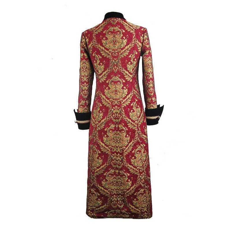 Herren Rot und Gold Vintage Long Coat