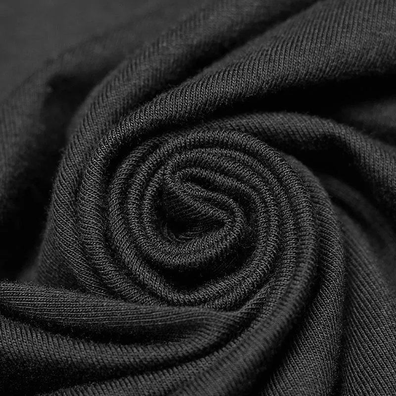 Damen Punk Turtleneck Side Zip Langarm T-Shirt mit Trägern