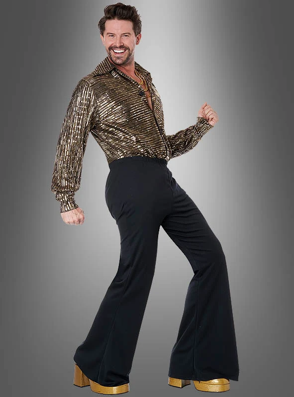 Disco Fever Herrenkostüm gold-schwarz