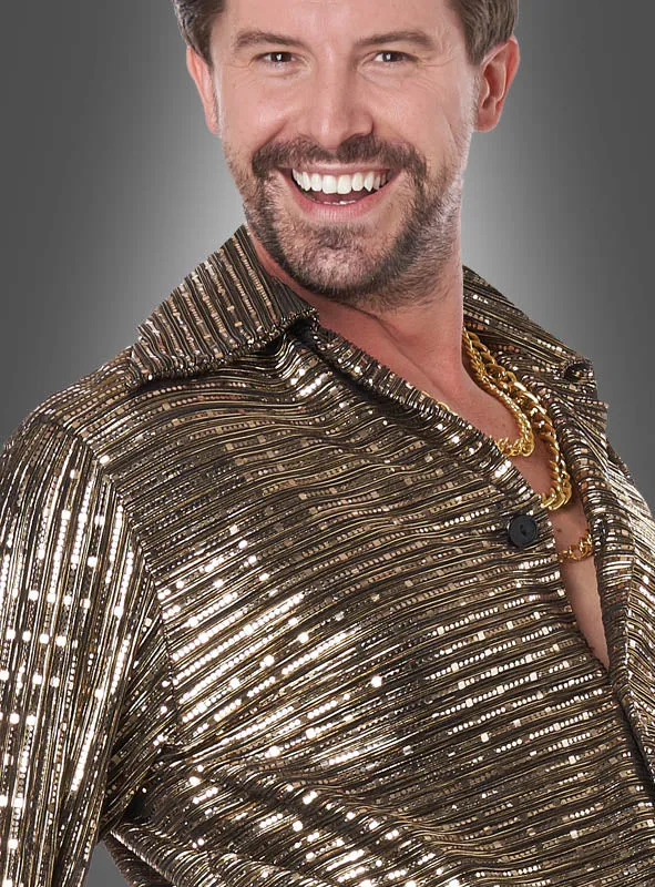 Disco Fever Herrenkostüm gold-schwarz