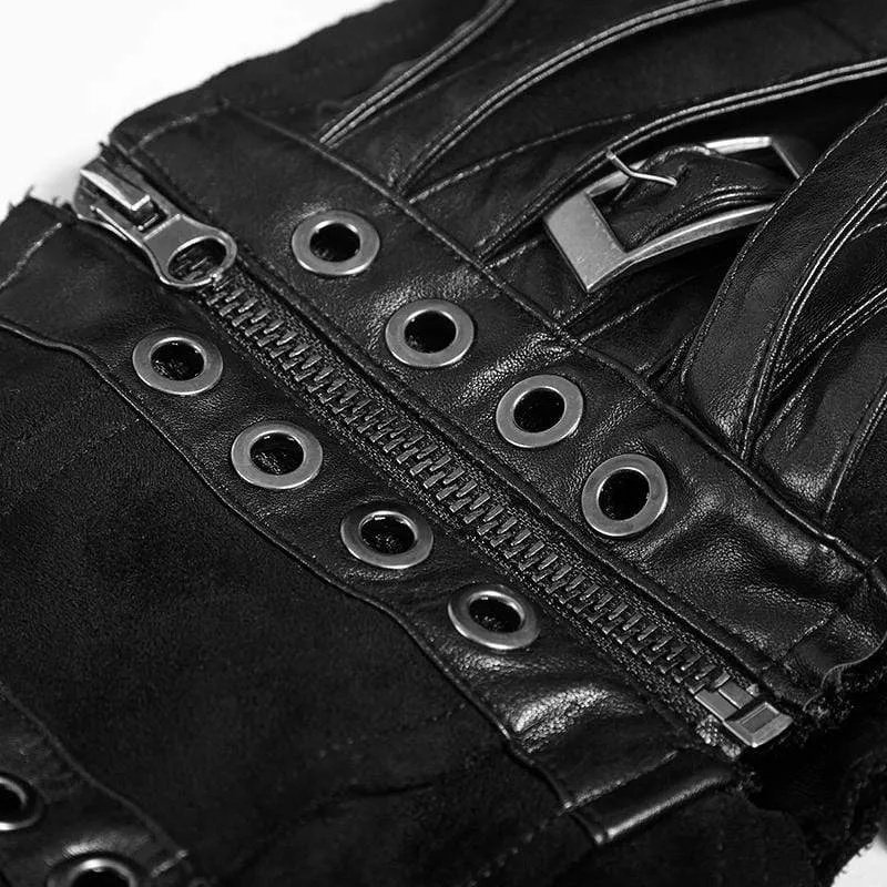 Punk-Maxirock für Damen mit Schnallenverschluss und Seitenschlitz