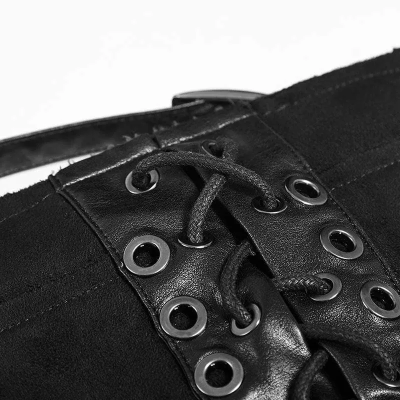 Punk-Maxirock für Damen mit Schnallenverschluss und Seitenschlitz