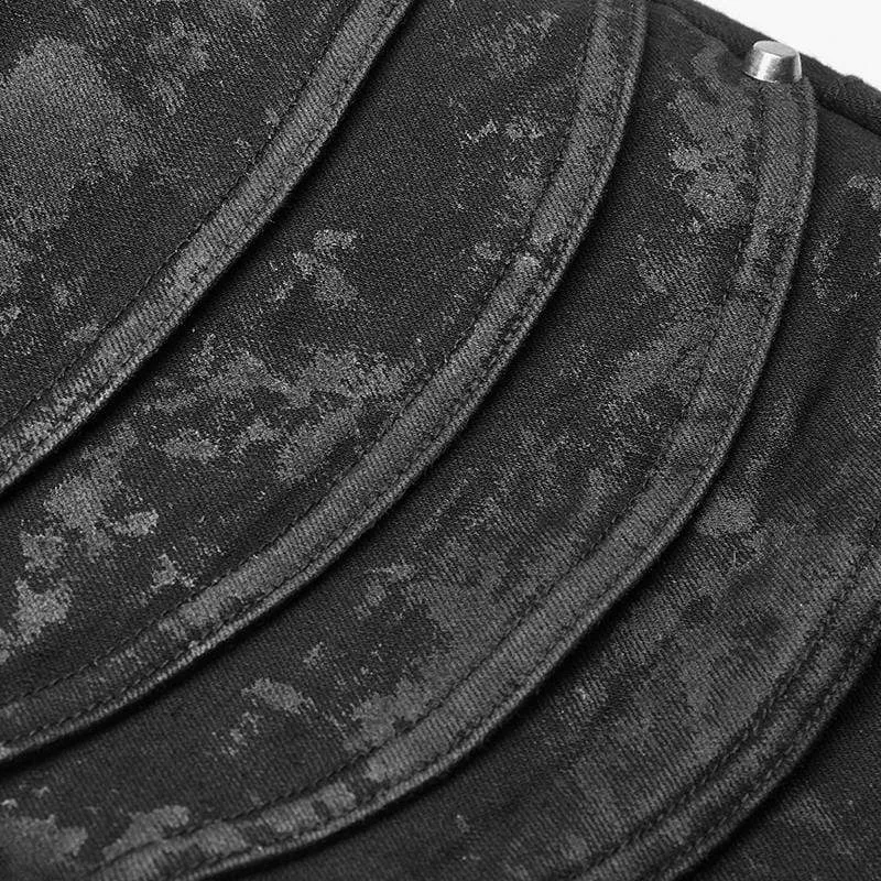 Punk-Jeans für Herren mit einzigartiger Kniepanzerung und Waschung