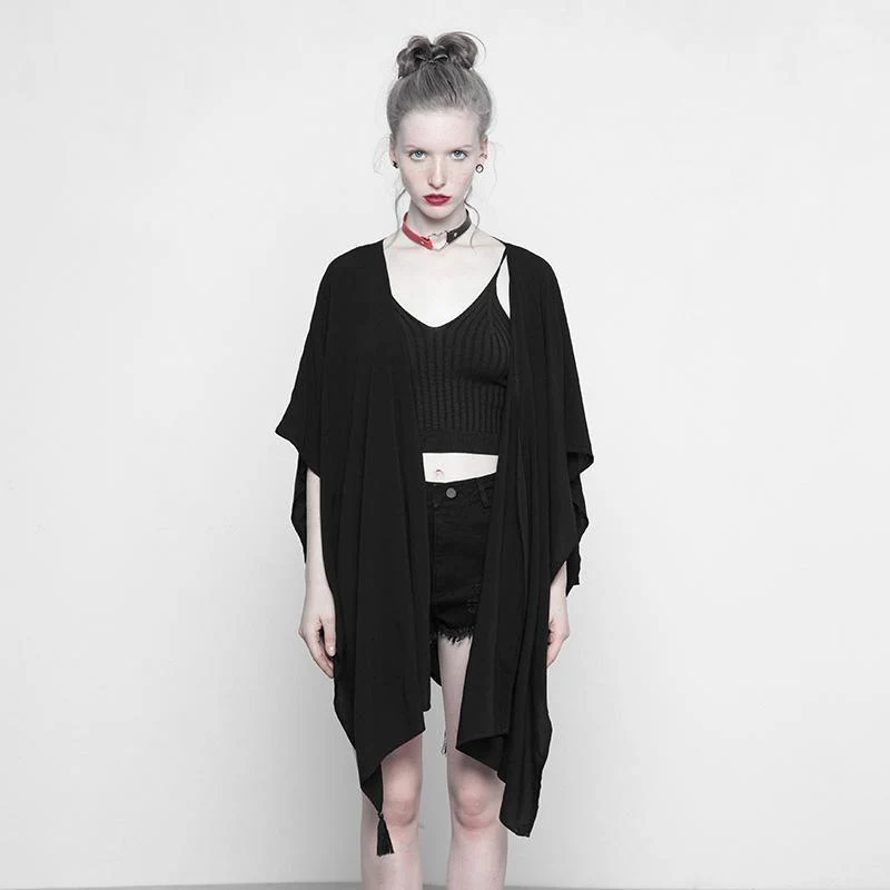 Gothic-Umhang für Damen mit Mondphasenmotiv