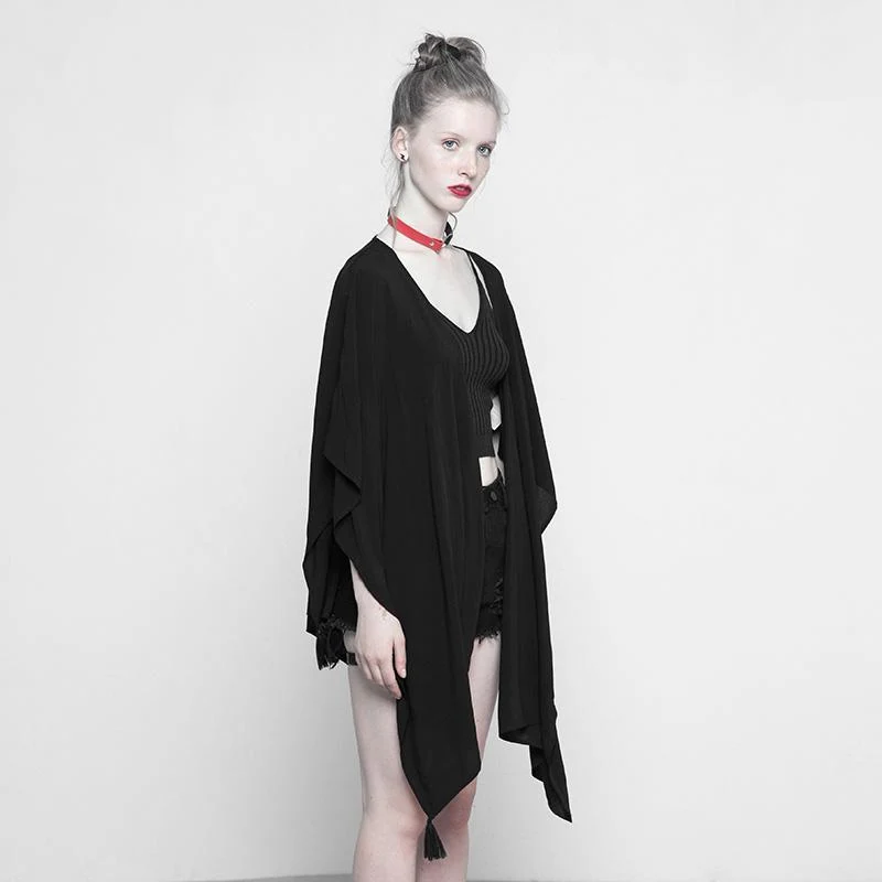 Gothic-Umhang für Damen mit Mondphasenmotiv