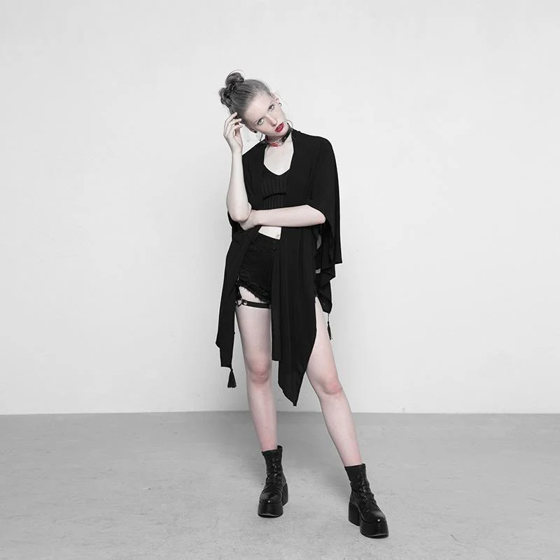 Gothic-Umhang für Damen mit Mondphasenmotiv