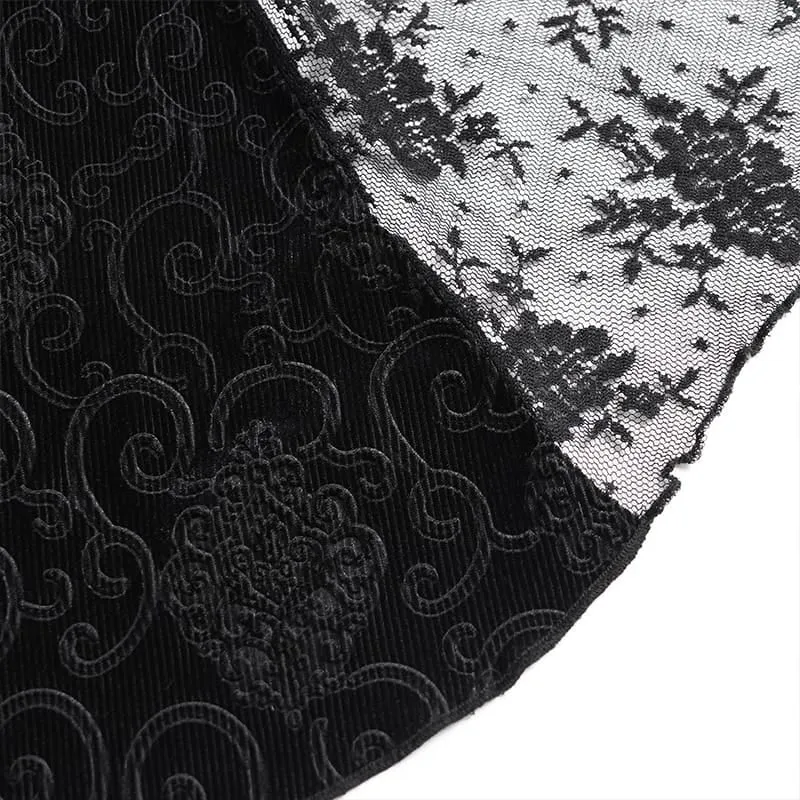 Damen Goth Lace Rüschen Hose