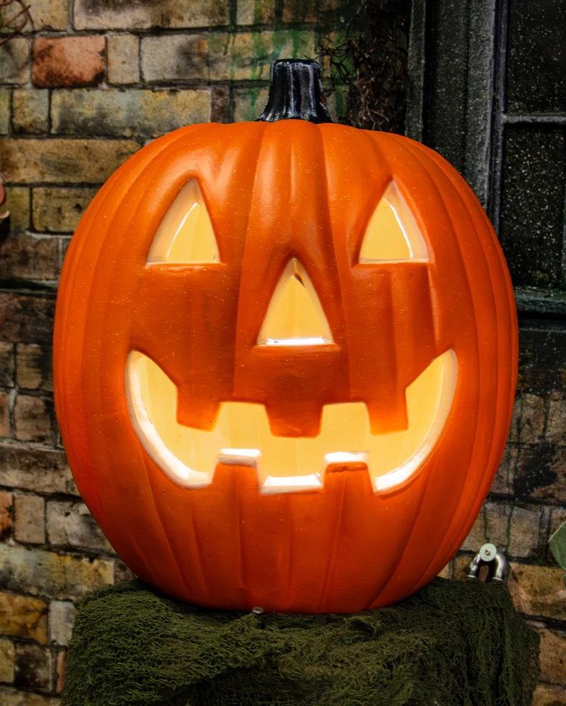 Riesiger Halloween Kürbis mit Licht 44cm
