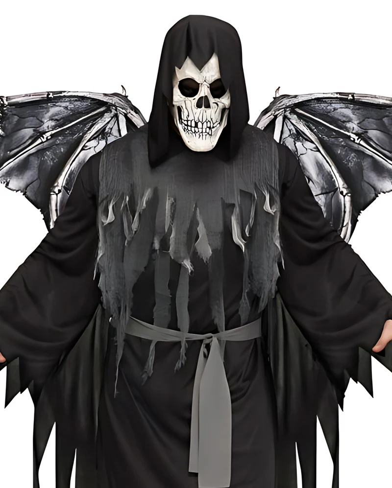 Grim Reaper Kostüm mit Flügel