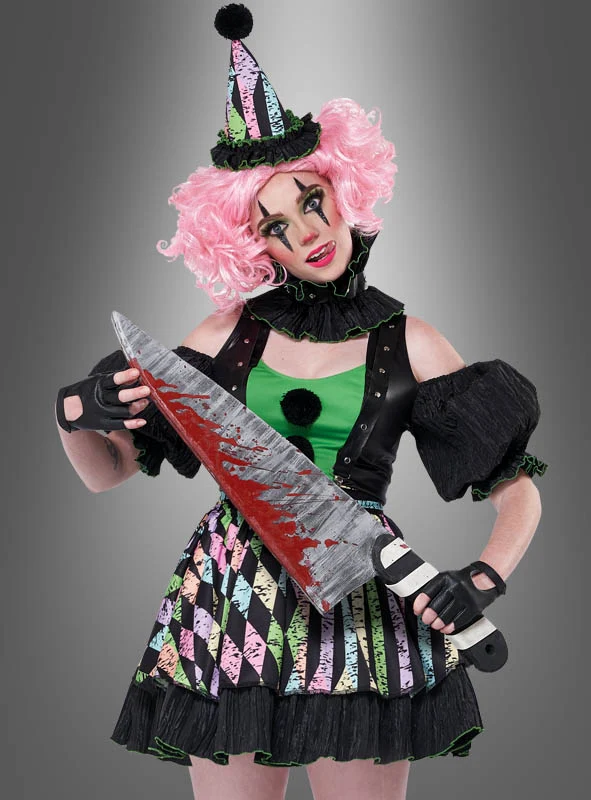 Verrückte Clownfrau Nicky Damenkostüm