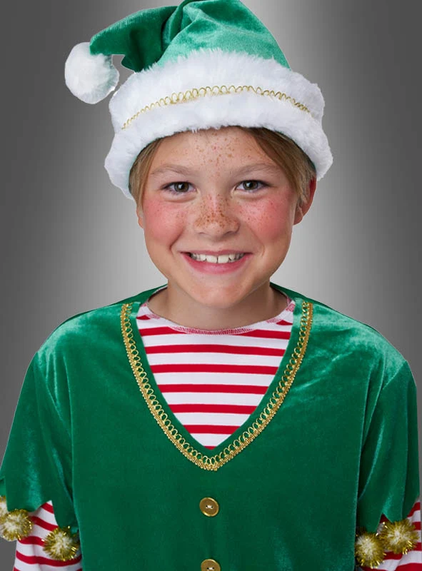 Grüner Weihnachtself Kinderkostüm