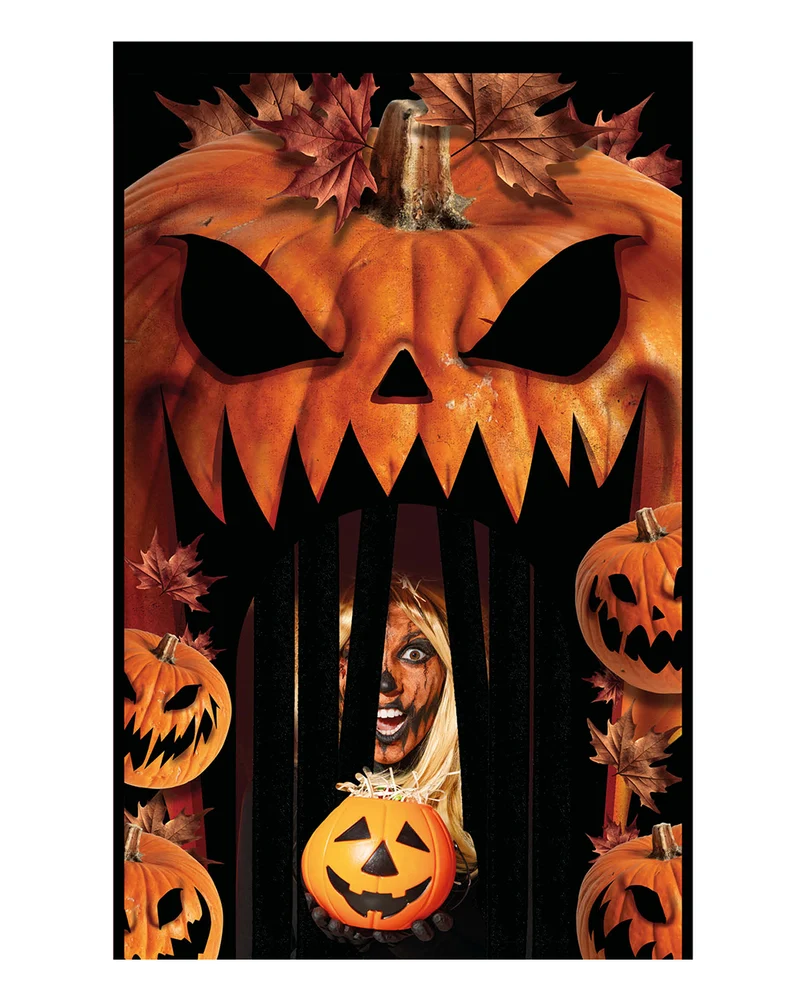 Scary Halloween Kürbis Tür Vorhang