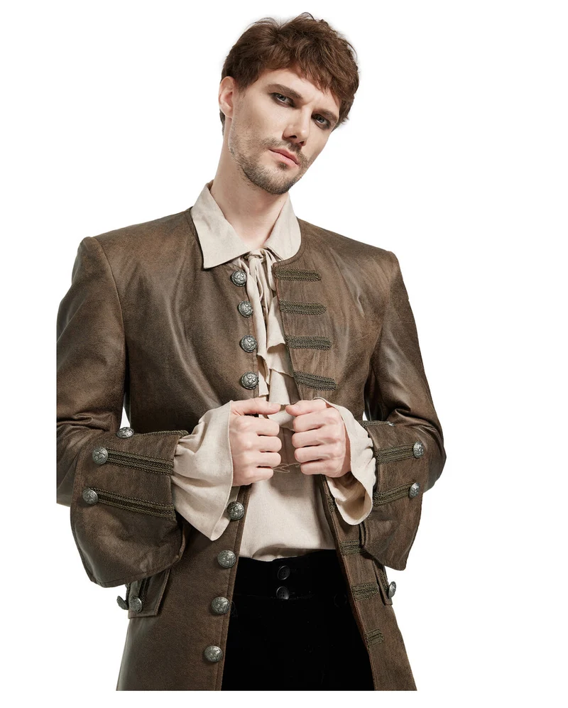 Beiges Piratenhemd Deluxe im Leinen-Look
