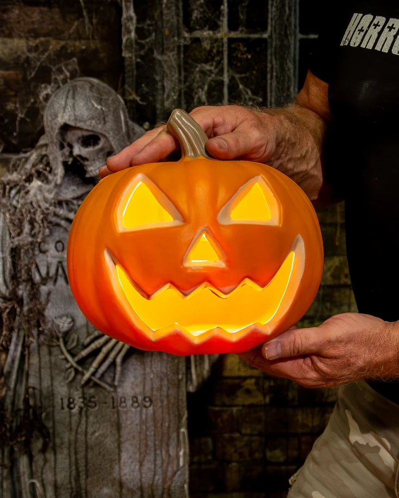 Spooky Halloween Kürbis mit Licht 23cm
