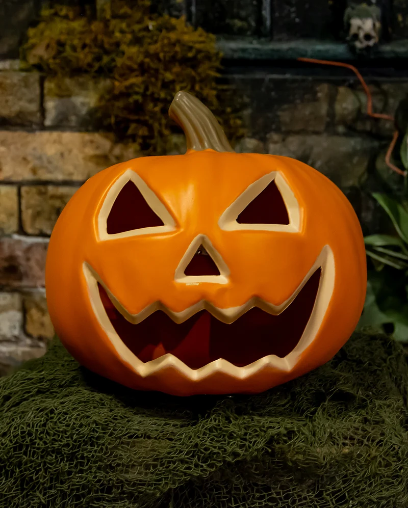 Spooky Halloween Kürbis mit Licht 23cm