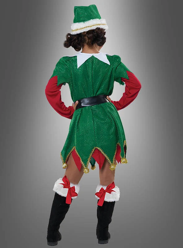Süße Weihnachtselfe Kinderkostüm
