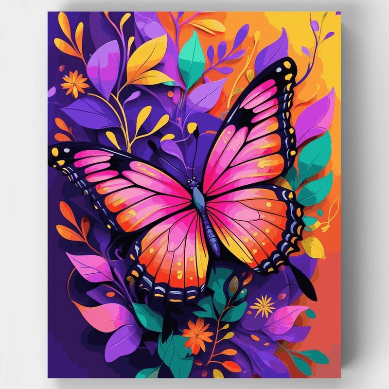 Tropical Butterfly in Bloom - Paint by Numbers Kit