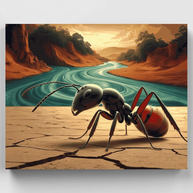 Giant Ant in Desert Canyon - Paint by Numbers Kit