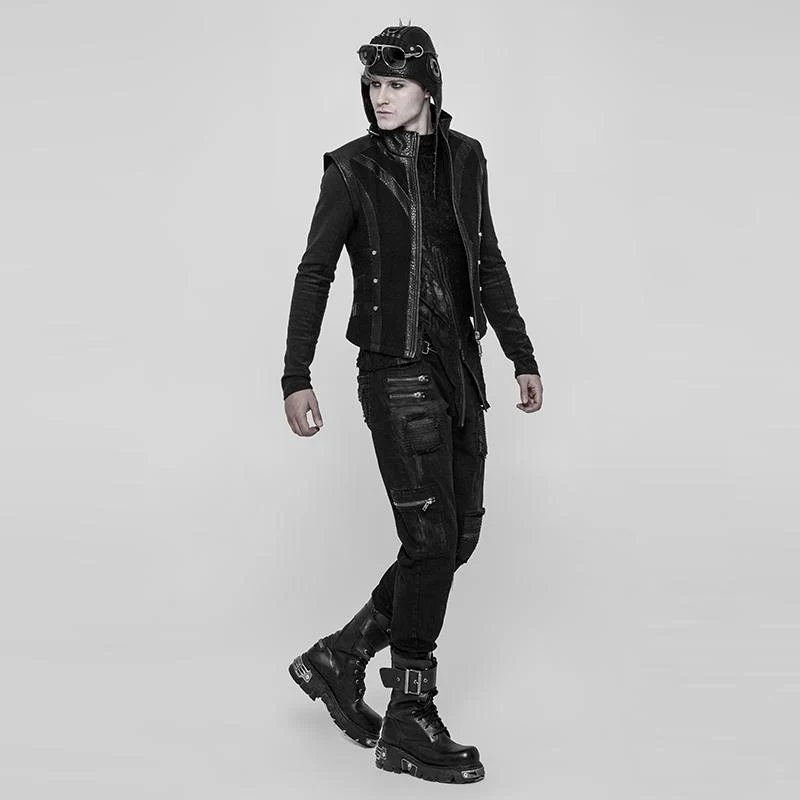 Herren Punk Distressed Jeans