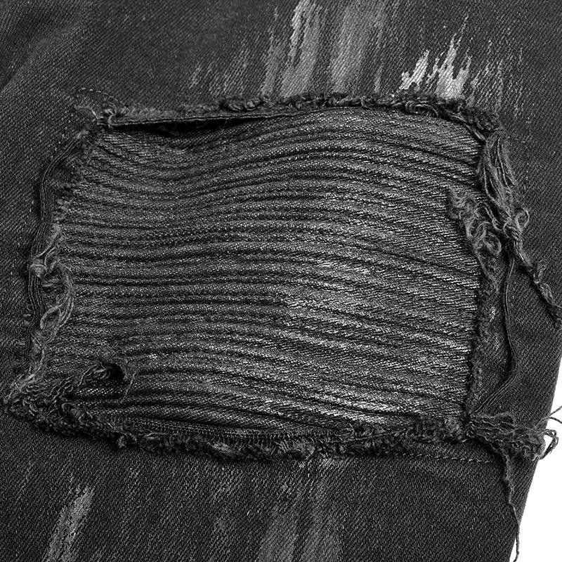 Herren Punk Distressed Jeans