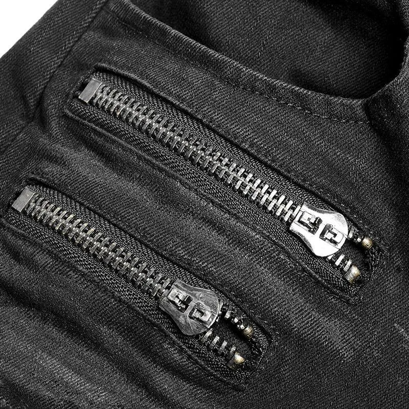 Herren Punk Distressed Jeans