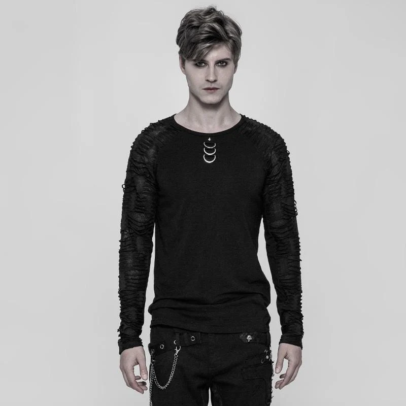 Distressed Sleeved Punk T-Shirt für Herren