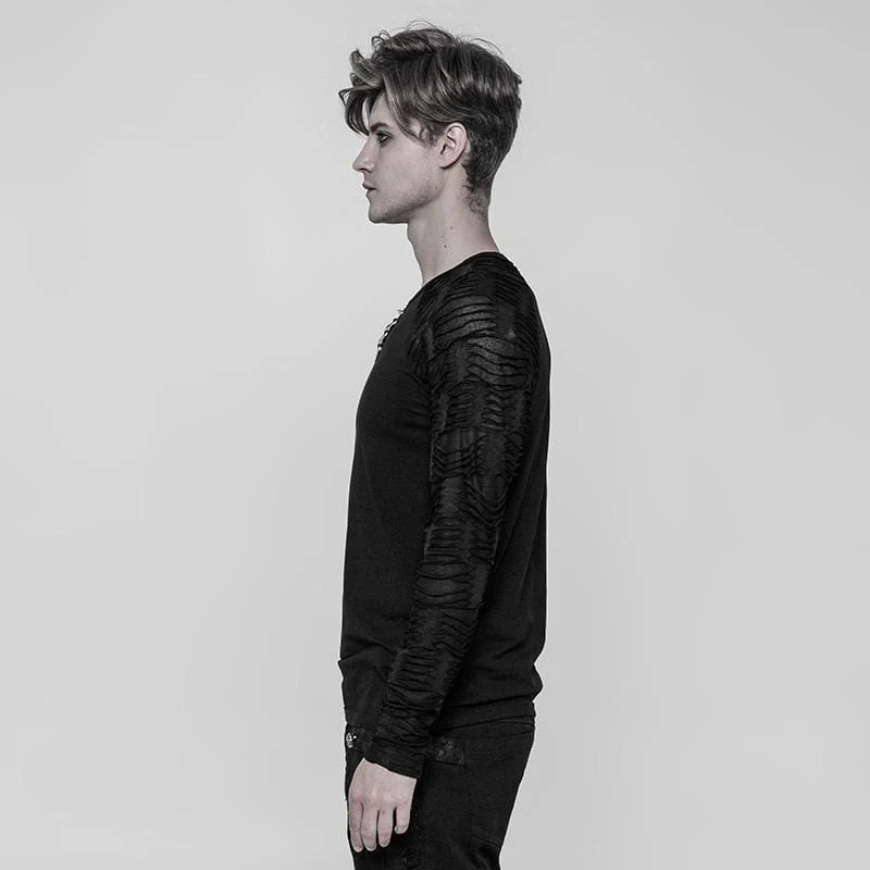 Distressed Sleeved Punk T-Shirt für Herren
