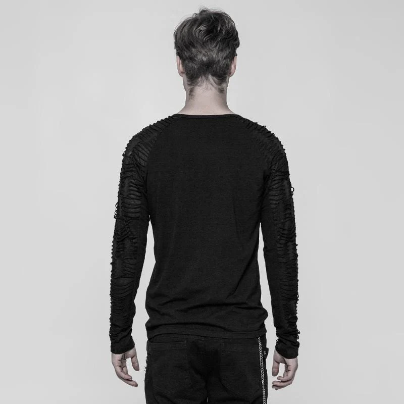 Distressed Sleeved Punk T-Shirt für Herren
